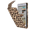 BAOHU Luipaard Classic Flip Case Hoesjes - Hoesje Geschikt voor Huawei Ascend P6 Chita