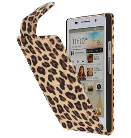 Luipaard Classic Flip Case Hoes voor Huawei Ascend P6 Chita