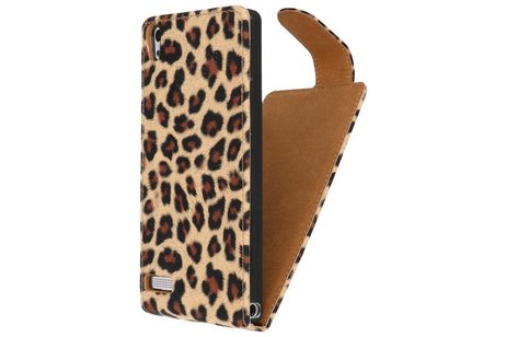 BAOHU Luipaard Classic Flip Case Hoesjes - Hoesje Geschikt voor Huawei Ascend P6 Chita