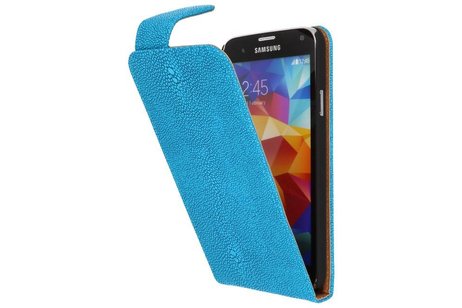 Devil Classic Flipcase Hoesjes voor Galaxy S5 G900F Turquoise