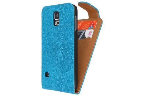 Devil Classic Flipcase Hoesjes voor Galaxy S5 G900F Turquoise