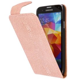 Devil Classic Flipcase Hoes voor Galaxy S5 G900F Licht Roze