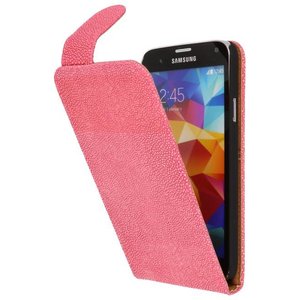 BAOHU Devil Classic Flipcase Hoesjes - Hoesje Geschikt voor Samsung Galaxy S5 G900F Roze
