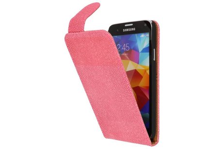 BAOHU Devil Classic Flipcase Hoesjes - Hoesje Geschikt voor Samsung Galaxy S5 G900F Roze