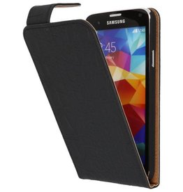 Krokodil Classic Flip Hoesje voor Samsung Galaxy S5 Zwart