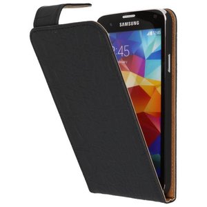 BAOHU Krokodil Classic Flip Hoesje - Geschikt voor Samsung Galaxy S5 Zwart