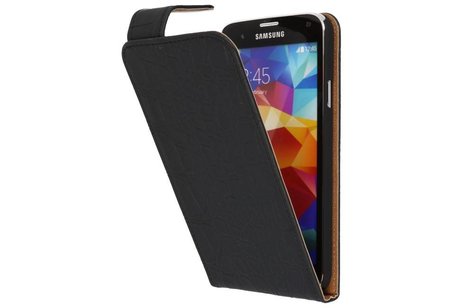 BAOHU Krokodil Classic Flip Hoesje - Geschikt voor Samsung Galaxy S5 Zwart