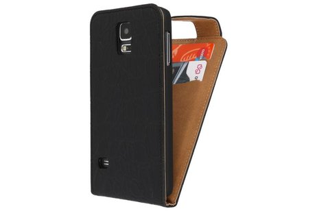 Krokodil Classic Flip Hoesje voor Galaxy S5 Zwart