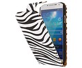 Zebra Classic Flipcase Hoesjes voor Galaxy S4 i9500 Wit