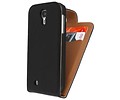 BAOHU Washed Leer Classic Flipcase Hoesje - Geschikt voor Samsung Galaxy S4 i9500 Zwart