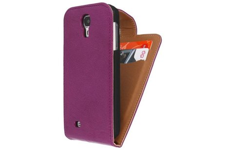 BAOHU Washed Leer Classic Flipcase Hoesje - Geschikt voor Samsung Galaxy S4 i9500 Paars