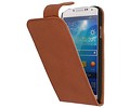 BAOHU Washed Leer Classic Flipcase Hoesje - Geschikt voor Samsung Galaxy S4 i9500 Bruin