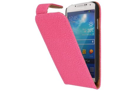 Devil Classic Flipcase Hoesjes voor Galaxy S4 i9500 Roze