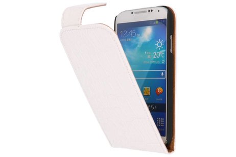 BAOHU Croco Classic Flipcase Hoesjes - Geschikt voor Samsung Galaxy S4 i9500 Wit
