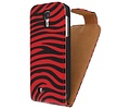 Zebra Classic Flipcase Hoesjes voor Galaxy S4 i9500 Rood