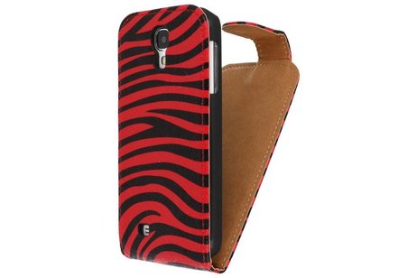 Zebra Classic Flipcase Hoesjes voor Galaxy S4 i9500 Rood