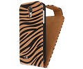 BAOHU Zebra Classic Flipcase Hoesjes Geschikt voor Samsung Galaxy S4 i9500 Bruin