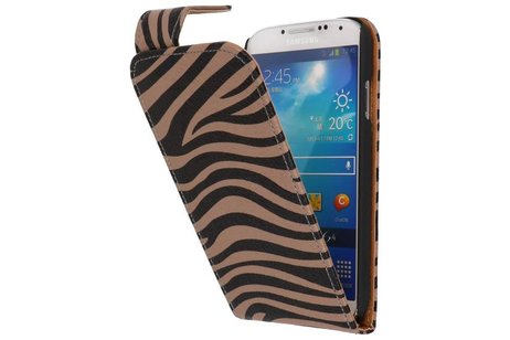 Zebra Classic Flipcase Hoesjes voor Galaxy S4 i9500 Grijs