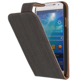 Wood Classic Flip Hoes voor Samsung Galaxy S4 i9500 Grijs