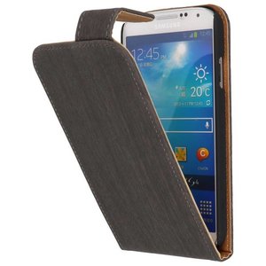 BAOHU Wood Classic Flipcase Hoesje cover - Geschikt voor Samsung Galaxy S4 i9500 Grijs