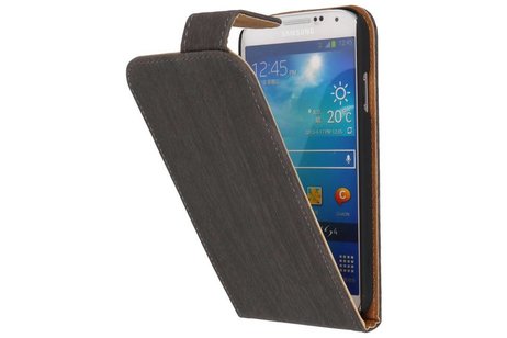 BAOHU Wood Classic Flipcase Hoesje cover - Geschikt voor Samsung Galaxy S4 i9500 Grijs