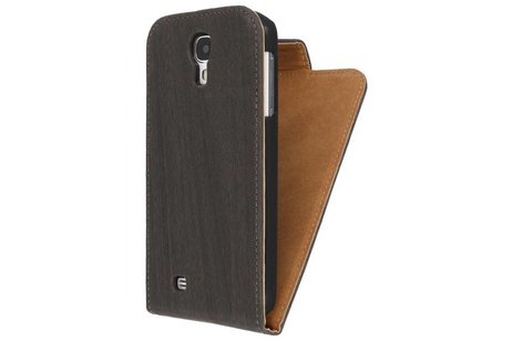 BAOHU Wood Classic Flipcase Hoesje cover - Geschikt voor Samsung Galaxy S4 i9500 Grijs