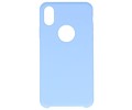 Premium TPU Backcover Case Hoesje - Hoesje Geschikt voor iPhone X Licht Blauw