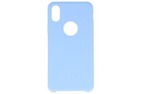 BAOHU Premium TPU Backcover Case Hoesje - Hoesje Geschikt voor iPhone X Licht Blauw