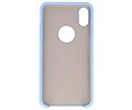 BAOHU Premium TPU Backcover Case Hoesje - Hoesje Geschikt voor iPhone X Licht Blauw