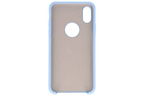 BAOHU Premium TPU Backcover Case Hoesje - Hoesje Geschikt voor iPhone X Licht Blauw