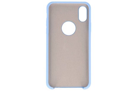 Premium TPU Backcover Case Hoesje - Hoesje Geschikt voor iPhone X Licht Blauw