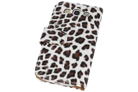 Luipaard Bookstyle Wallet Case Hoesjes voor Galaxy S3 i9300 Bruin