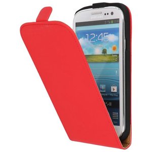 BAOHU Flipcase Hoesjes - Hoesje Geschikt voor Samsung Galaxy S3 i9300 Rood