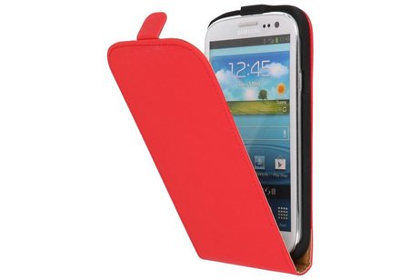 BAOHU Flipcase Hoesjes - Hoesje Geschikt voor Samsung Galaxy S3 i9300 Rood