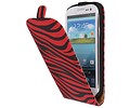 Zebra Flipcase Hoesjes voor Galaxy S3 i9300 Rood