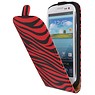 Zebra Flip Hoesje voor Galaxy S3 i9300 Rood