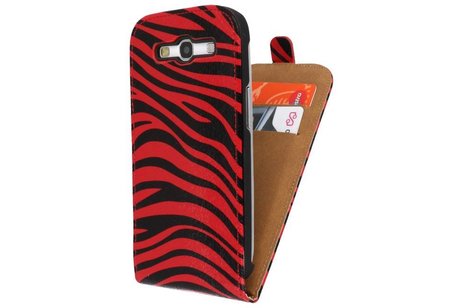 Zebra Flipcase Hoesjes voor Galaxy S3 i9300 Rood