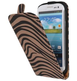 Zebra Flip Hoesje voor Galaxy S3 i9300 Grijs