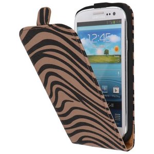 Zebra Flipcase Hoesjes voor Galaxy S3 i9300 Grijs