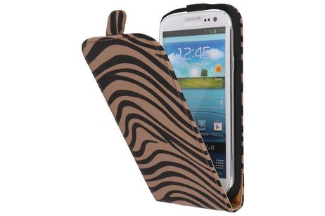 BAOHU Zebra Flipcase Hoesjes Geschikt voor Samsung Galaxy S3 i9300 Grijs