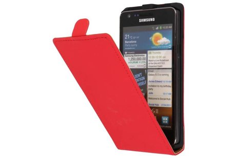 Flipcase Hoessjes cases - Hoesje Geschikt voor Samsung Galaxy S2 i9100 Rood