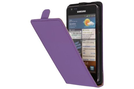 Flipcases Hoesjes Cases voor Galaxy S2 i9100 Paars