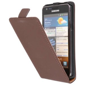 Flipcase Hoesjes Cases voor Galaxy S2 i9100 Bruin