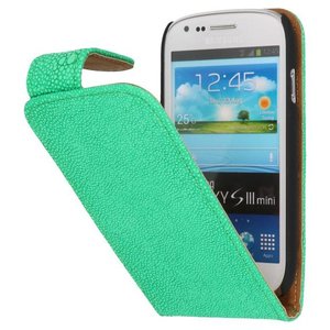 Devil Classic Flipcases Hoesjes voor Galaxy S3 mini i8190 Groen