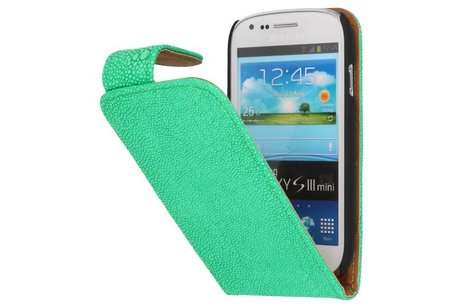 BAOHU Devil Classic Flipcases Hoesjes - Hoesje Geschikt voor Samsung Galaxy S3 mini i8190 Groen