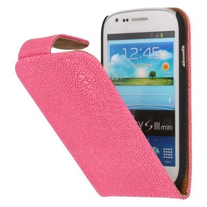 BAOHU Devil Classic Flipcase Hoesjes - Hoesje Geschikt voor Samsung Galaxy S3 mini i8190 Roze
