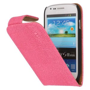 Devil Classic Flipcase Hoesjes voor Galaxy S3 mini i8190 Roze