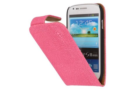 Devil Classic Flipcase Hoesjes voor Galaxy S3 mini i8190 Roze