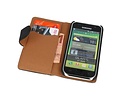 BAOHU Washed Leer Bookstyle Wallet Case Hoesje - Geschikt voor Samsung Galaxy S i9000 Zwart