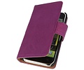 BAOHU Washed Leer Bookstyle Wallet Case Hoesje - Geschikt voor Samsung Galaxy S i9000 Paars
